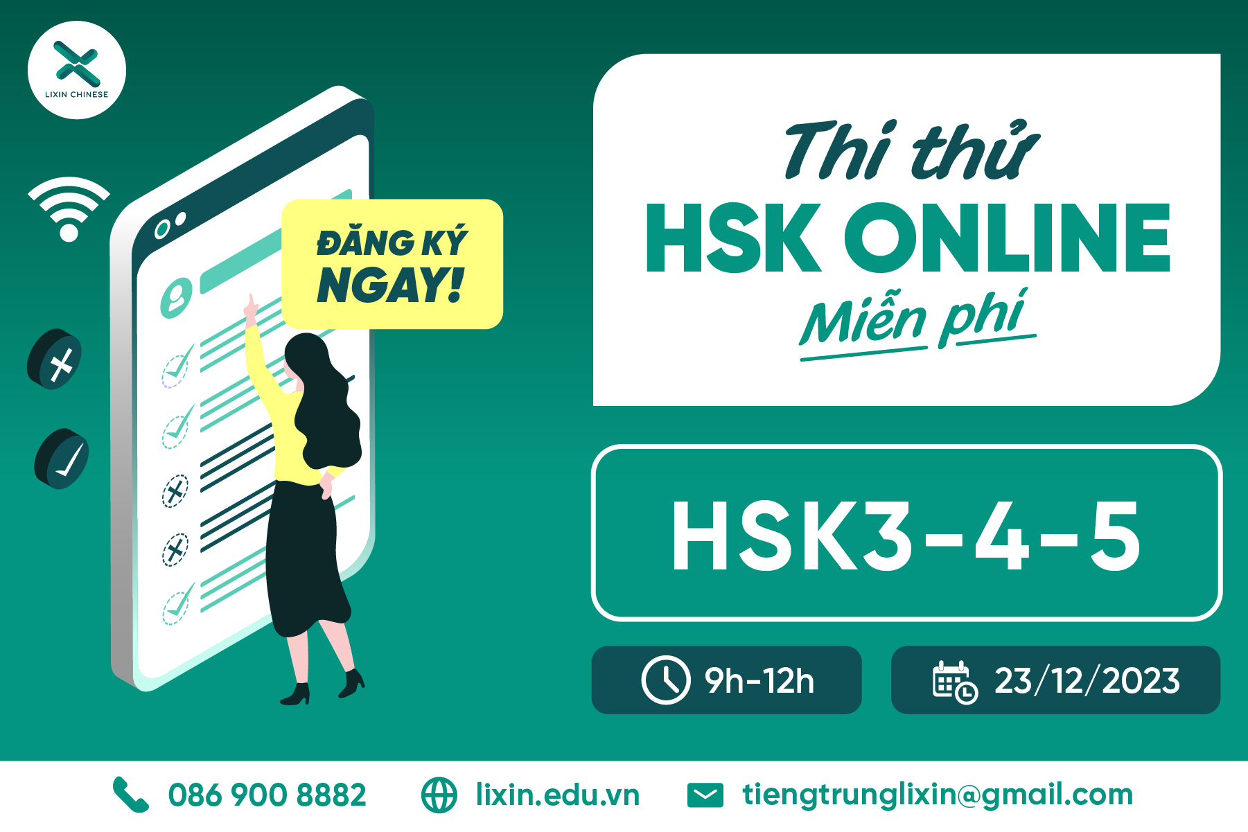 [MIỄN PHÍ] Thi thử HSK online cùng Lixin