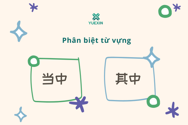 Phân biệt từ vựng: 当中 - 其中